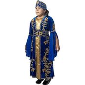 Köylü Kostüm Mihrimah Sultan Kıyafeti Kız Çocuk Lüks Kadife Bindallı Elbisesi Kırmızı - 04G-Mavi - 8 - 10 Yaş
