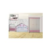 Koza %100 MDF Bohem Maxi Bebek & Çocuk Odası Takımı 3 Kapılı Dolap&90x190 Duvar Çatılı Karyola&Şifonyer