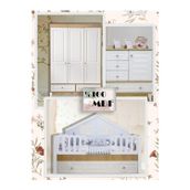 Koza %100 MDF Panjur Ahşap Beyaz Duvar Çatılı Maxi Bebek & Çocuk Odası Takımı