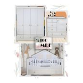 Koza %100 MDF Panjur Beyaz Duvar Çatılı Mega Bebek & Çocuk Odası Takımı