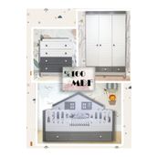 Koza %100 MDF Stella Gri Maxi Duvar Çatılı Bebek Odası Takımı