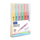 Kraf 315 6'lı Trio Pastel Colors Fosforlu Kalem