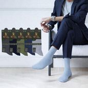 Kral Socks Bambu Erkek Soket Düz Uzun Çorap Klasik Yazlık Dikişsiz 5'Li Premium Set - 40 - 44 - Renkli