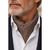 Kravatkolik Lacivert Şal Desen Ascot Kravat K685
