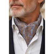 Kravatkolik Mavi Şal Desen Ascot Kravat K684