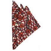 Kravatkolik SPS138 Krem - Bordo Motif Baskılı İpek Mendil