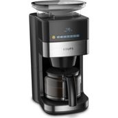 Krups KM8328 Filtre Kahve Makinesi Otomatik Öğütücülü - 1510001803 Şık Tasarım ve Güçlü Özellikler - Siyah - Gri