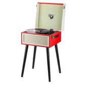 Ktools Retro Deri K216 Bluetooth Kırmızı Nostaljik Ayaklı Pikap