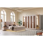 Kubbe Mdf Bazalı Ledli Yatak Odası Takımı - Aytaşı - 260 63 220