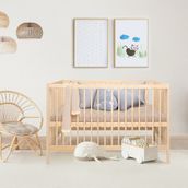 Kukka NTR410V Doğal Ahşap 2-Kademeli Beşik 60X120 cm -Vernikli