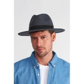 Külah Erkek Ayarlanabilir Füme Fedora Şapka - Füme
