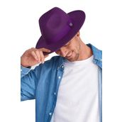 Külah Erkek Ayarlanabilir Mor Fedora Şapka