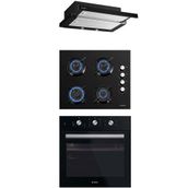 Kumtel B66-SF2MT-DS6-905S-KO-40TAHDF Siyah 3'lü Ankastre Set
