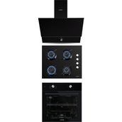 Kumtel Home DA6 830 - KO 40 TAHDF - B66-S2 Siyah 3'lü Ankastre Set