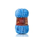 Kürkçü Han Kadife Örgü İpi 50gr %100 Polyester Yumuşak Pofuduk Deniz Mavisi