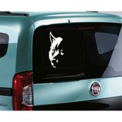 Kurt Silüeti Oto Sticker Arka Cam beyaz-renk-sticker