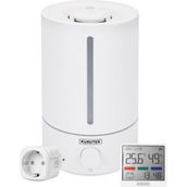 Kurutek Kn5 - 5 L Ultrasonik Hava Nemlendirici + Mbs-16 Nem ve Sıcaklık Ölçer Termometre + Akıllı Priz Wifi 16A 3'lü Ürün Seti - Beyaz