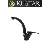 Kustar Sema Siyah Kısa Mix Aç Kapa Banyo Lavabo Bataryası