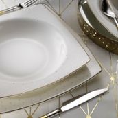 Kütahya 1075021 62 Parça Altın Bone Mare Yemek Takımı