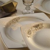 Kütahya Porselen 10362 Bone Mare 62 Parça Desenli Yemek Takımı