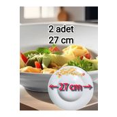Kütahya Porselen 2 Adet 27 cm Diamond Serisi Salata Spagetti Tabağı Makarna