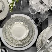 Kütahya Porselen 9624 Bone Kalipso 62 Parça Desenli Yemek Takımı