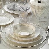 Kütahya Porselen Bone Kalipso 1138520 Platin Desenli 62 Parça Yemek Takımı