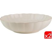 Kütahya Porselen Bone Luz Altın File Çorba Kasesi 15CM 2 Li - 15 cm