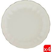 Kütahya Porselen Bone Luz Altın File Çukur Tabak 20CM 4 Lü - 20 cm
