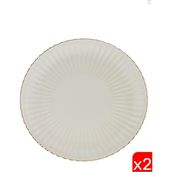 Kütahya Porselen Bone Luz Altın File Servis Tabağı 27CM 2 Li - 27 cm