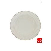Kütahya Porselen Bone Luz Altın File Servis Tabağı 27cm 2 Li Çok Renkli