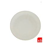 Kütahya Porselen Bone Luz Altın File Servis Tabağı 27Cm 6 Lı