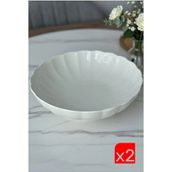 Kütahya Porselen Bone Luz Krem Bowl Kase 25X6CM 2000ML 2 Li BNLZF25KS00 - 2 lt
