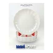 Kütahya Porselen Bone Luz Serisi 20 Cm Çukur Yemek Tabağı 6 Lı ( Amblemli )