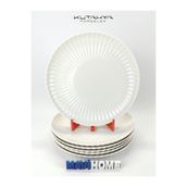 Kütahya Porselen Bone Luz Serisi 27 Cm Krem Servis Tabağı 6 Lı ( Amblemli )