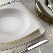 Kütahya Porselen Bone Mare 62 Parça 1075021 Desen Yemek Takımı