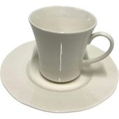 Kütahya Porselen Bone Olympos Sade 12 Parça Çay Fincan Seti - Krem - 200 ml