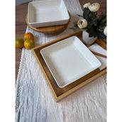 Kütahya Porselen Bone Tan 19X19 cm Çukur Tabak - Krem