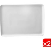 Kütahya Porselen Dikdörtgen Tabak 18X13CM Kırık Beyaz 2 Li TAN18X13DU00 - 18 x 13 cm