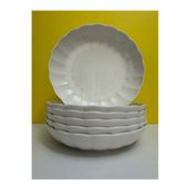 Kütahya Porselen Krem Porselen 22 Cm Yemek Tabağı 6 Lı
