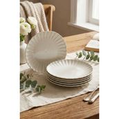 Kütahya Porselen Luz 21 cm Yuvarlak Pasta Tabağı 6 Parça Bulaşık Makinesinde Yıkanabilir Şık Desen