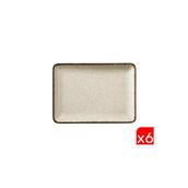 Kütahya Porselen Moderna Dikdörtgen Tabak Tarçın 6 Parça 18X13cm Tan18x13dus2730p02