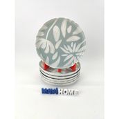 Kütahya Porselen Moderna Serisi Desenli 19 cm Porselen Tatlı - Pasta Tabağı 6 Lı - Mavi Desenli