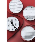 Kütahya Porselen Pretty 4 Parça 19 Cm Kalp Desenli Tabak Seti Bulaşık Makinesine Uygun