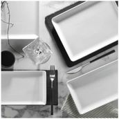 Kütahya Porselen Tan 18x13 cm Dikdörtgen 6'lı Pasta Sunum Kahvaltı Servis Tabağı