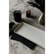 Kütahya Porselen Tan 35x15 Cm Dikdörtgen Tavuk Dünyası Sunum Tabağı Tekli (Amblemli) beyaz 18 x 35