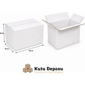 Kutu Deposu 40X60X40 cm Dayanıklı Çeyiz Taşıma Kolisi-Beyaz (10 Adet)