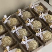 Kutulu Şakayık Mum Hediyelik 10’lu Set – Nişan & Düğün Nikah Söz - Beyaz - 10 Adet
