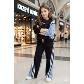 Kuzeyi Butik DENİM GARNİLİ-KİZ ÇOCUK BAYRAMLIK SİYAH KOT TAKIM-PERFECT NAKIŞLI _KARDES KOMBİN