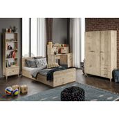 Kzn Home Akasya Modern Genç Odası Takımı Meşe - 4 Parçalı ve Tamamı 1. Kalite Mdf - Antik Meşe